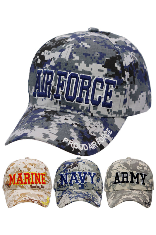 U.S. Military Branch Logo Digital Camo Baseball Cap