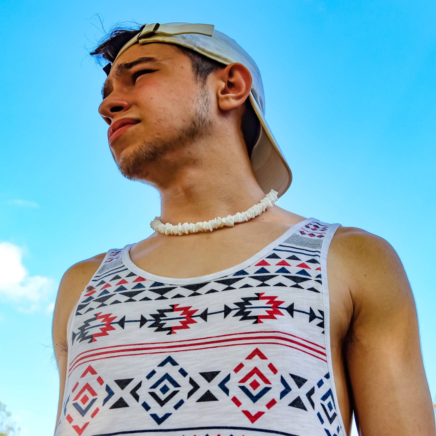 Puka Shell Necklace, Unisex White Square, Multiple Sizes