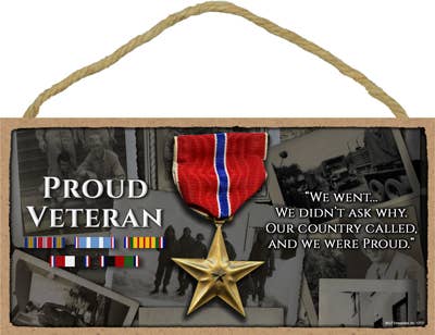 Proud veteran 5" x 10" wood plaque, sign - Simple Signs