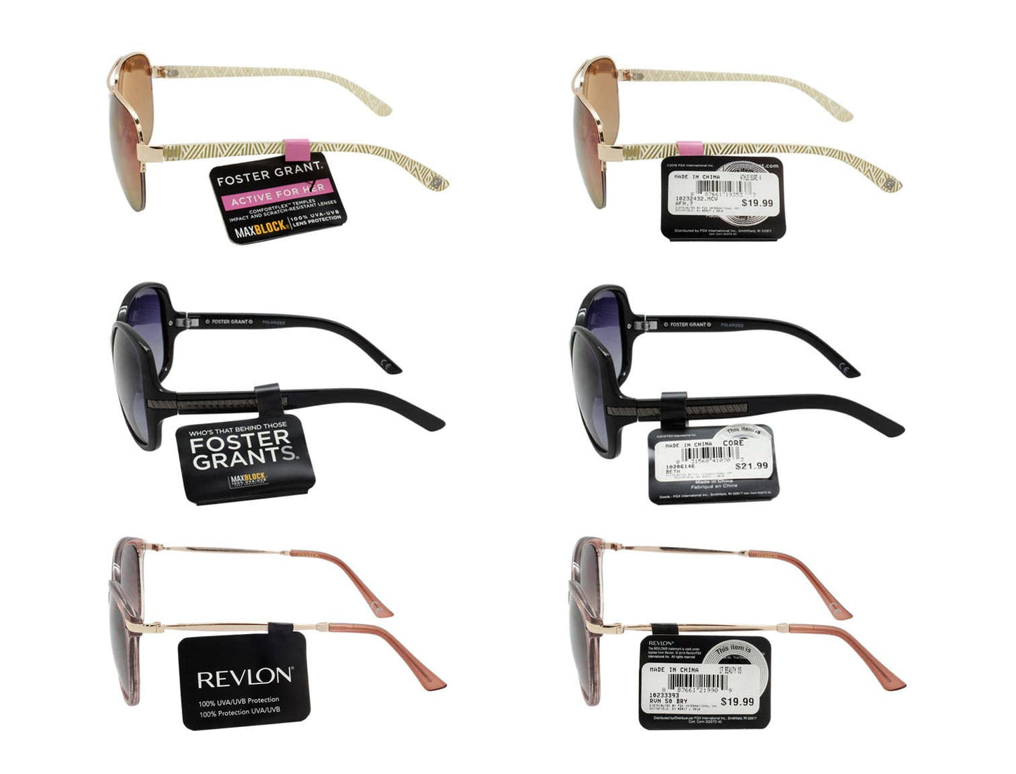 Foster Grant Sunglass Counter Display 48 PCS Assorted Styles