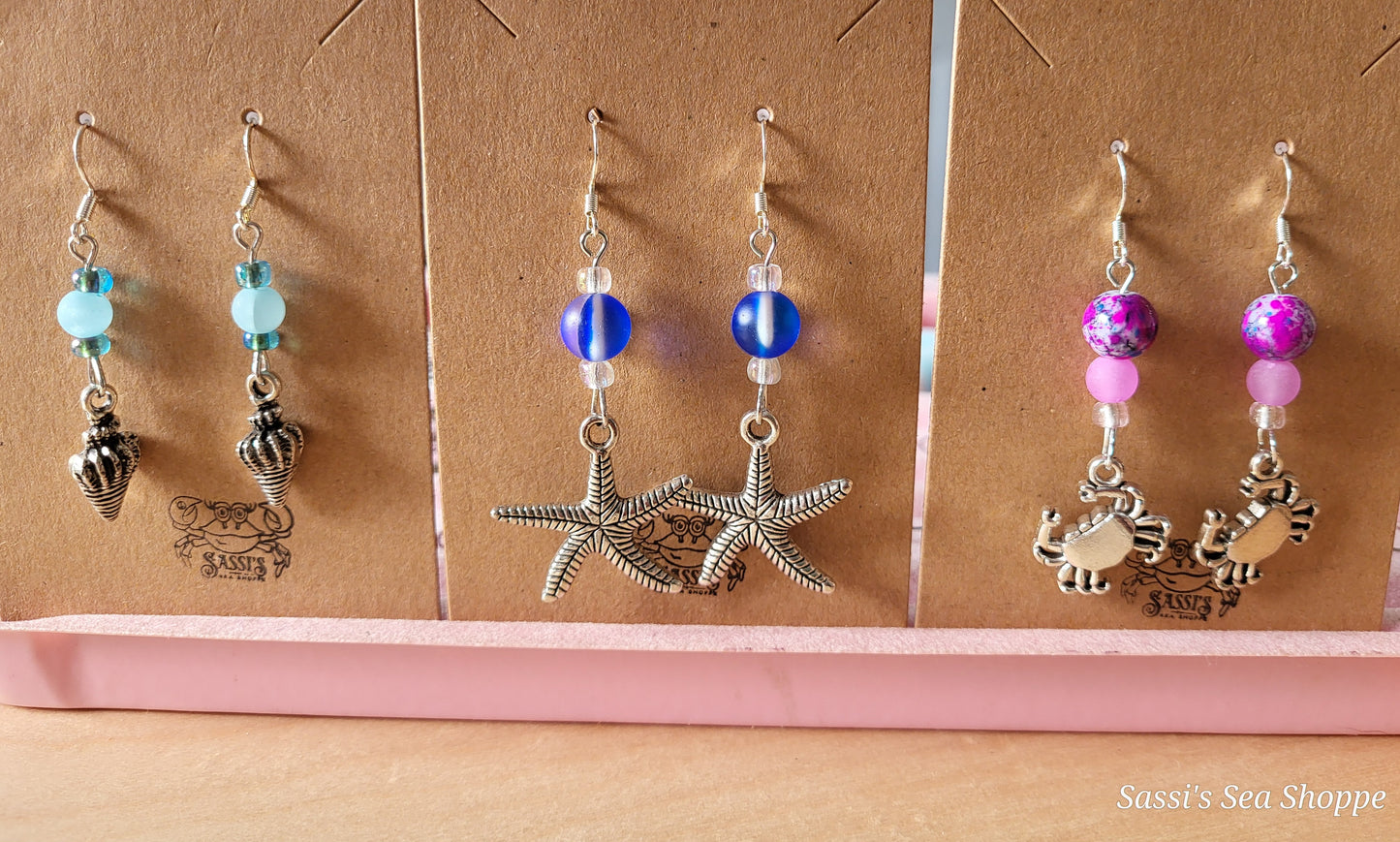 Beaded charm earrings