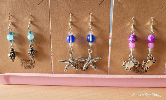 Beaded charm earrings