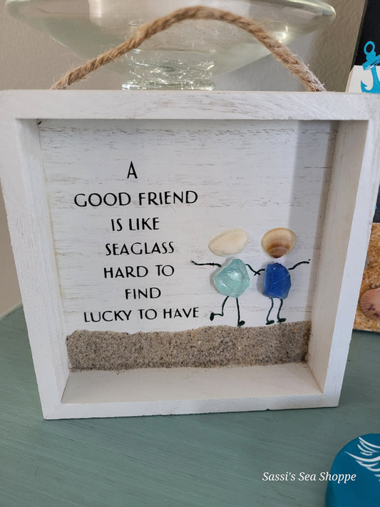 Seaglass Friends Shadowbox