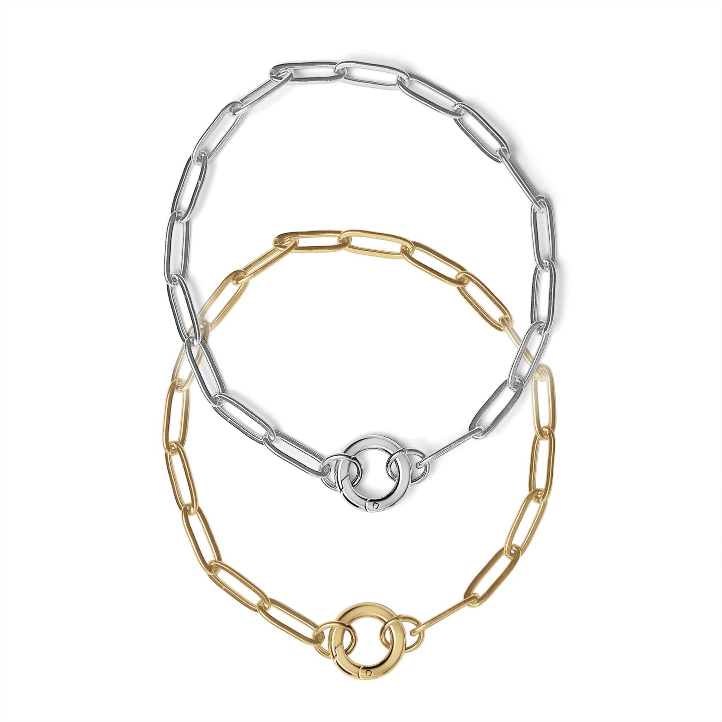 Paperclip charm keeper bracelet w/ charm