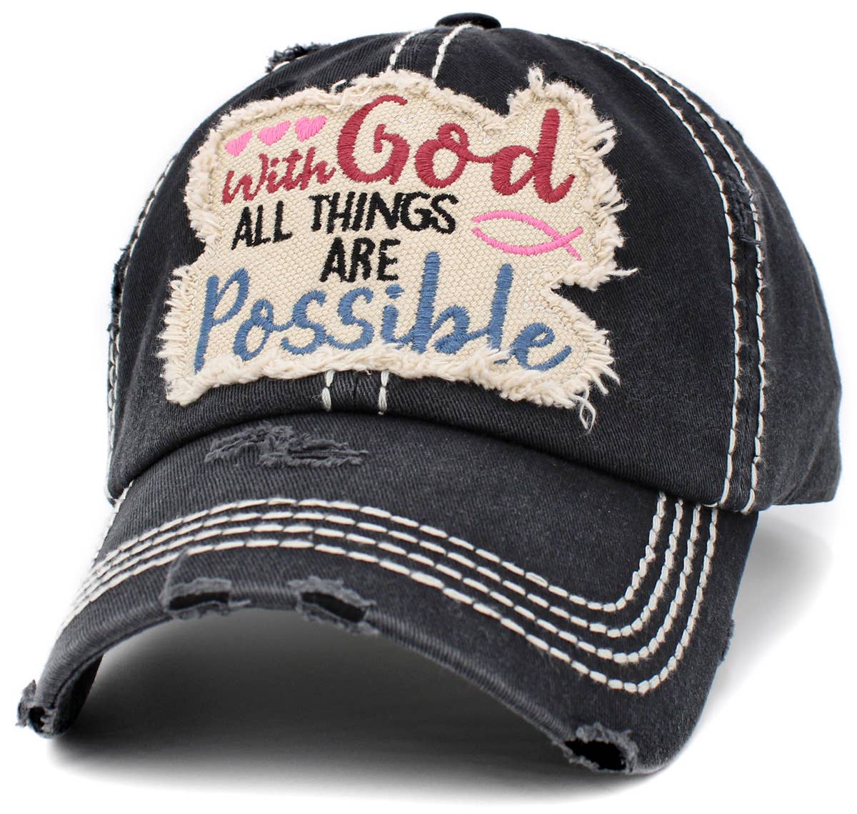 With God All Things Are Possible Vintage Ballcap