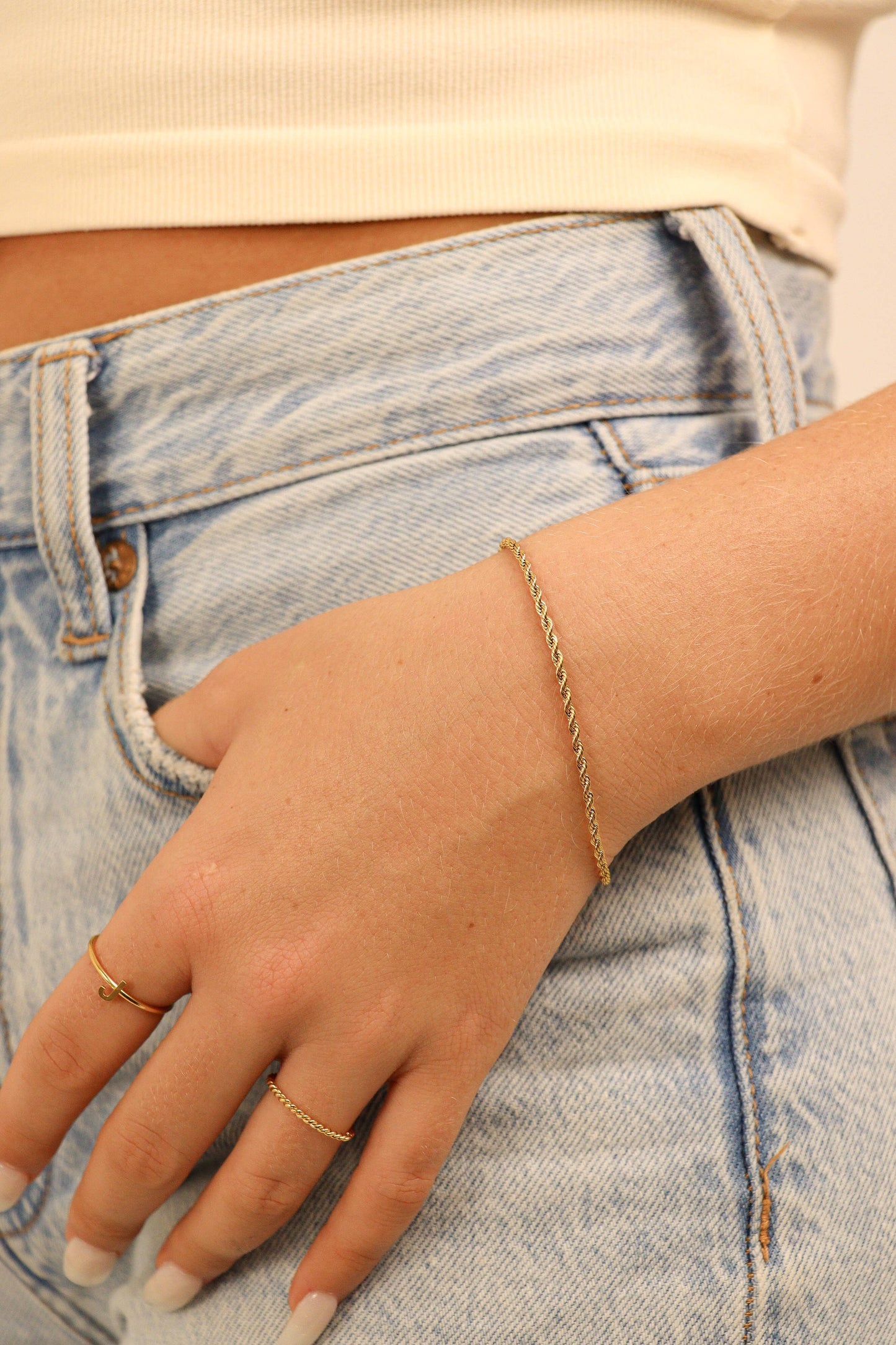 Rope Chain Bracelet / Anklet - Gold, Silver, Black