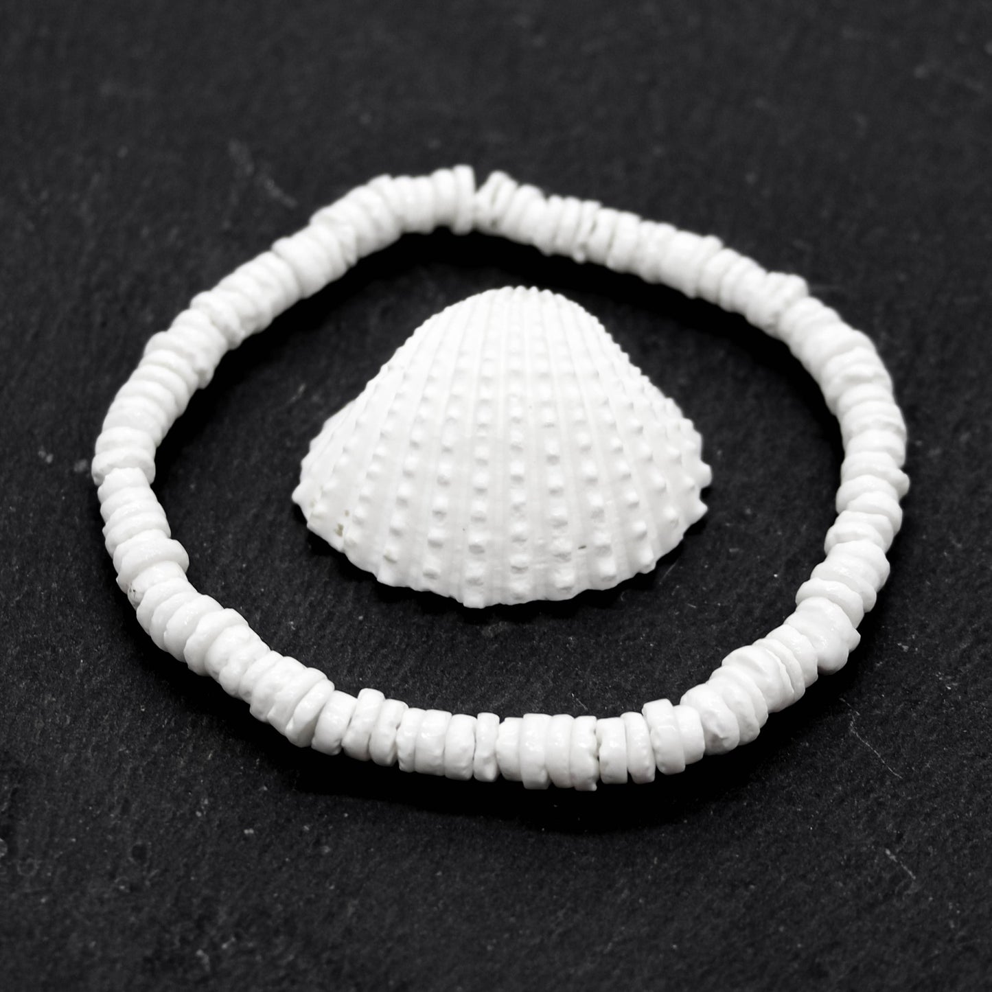 Stretch White Puka Shell Bracelet - PC