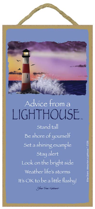 Lighthouse / Advice From - Wood Plaque