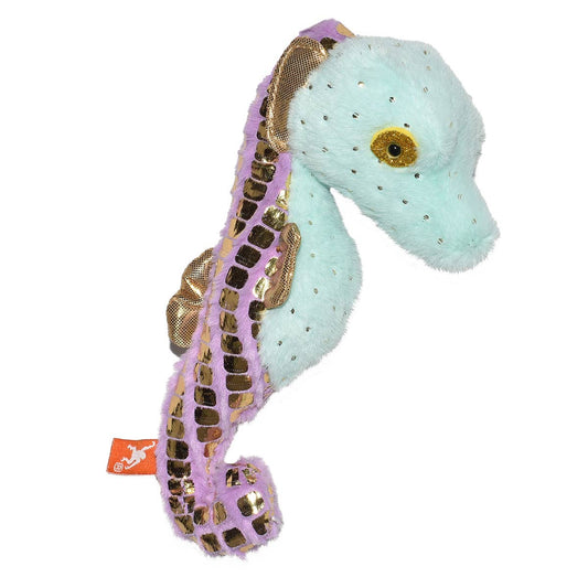 Foilkins-Jr Seahorse Green Stuffed Animal 6"