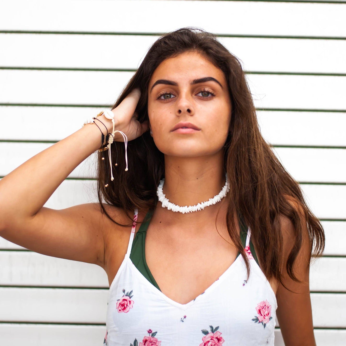 Puka Shell Necklace, Unisex White Square, Multiple Sizes