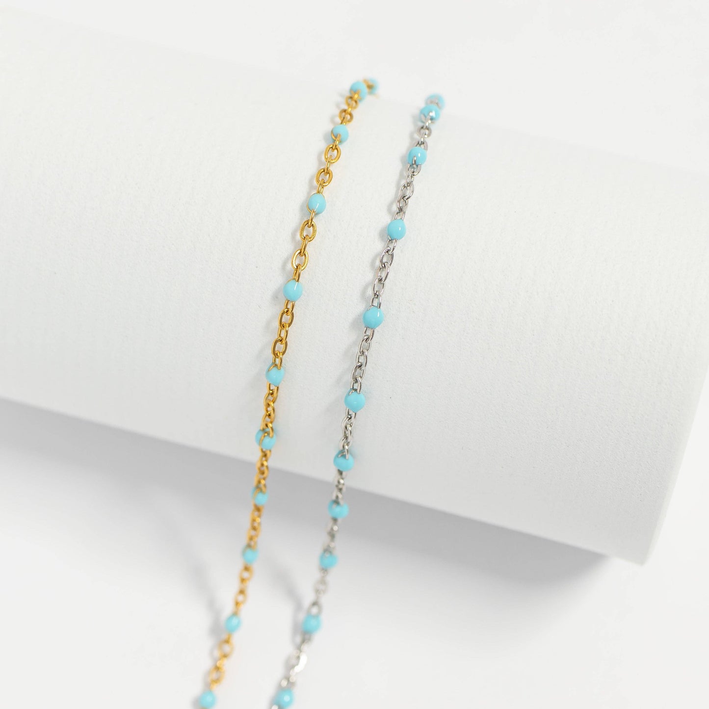 18K Gold PVD Stainless Steel Turquoise Confetti Bracelet