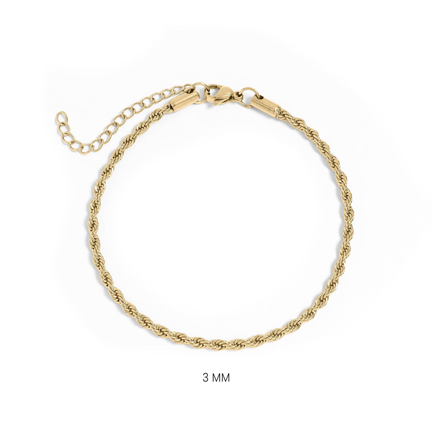 Rope Chain Bracelet / Anklet - Gold, Silver, Black