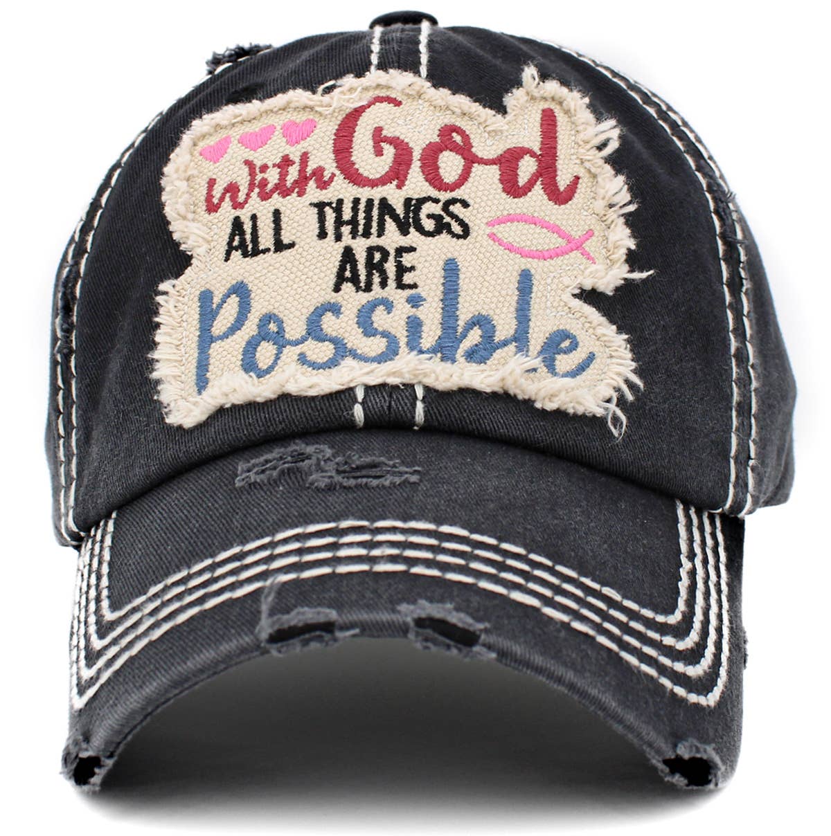 With God All Things Are Possible Vintage Ballcap