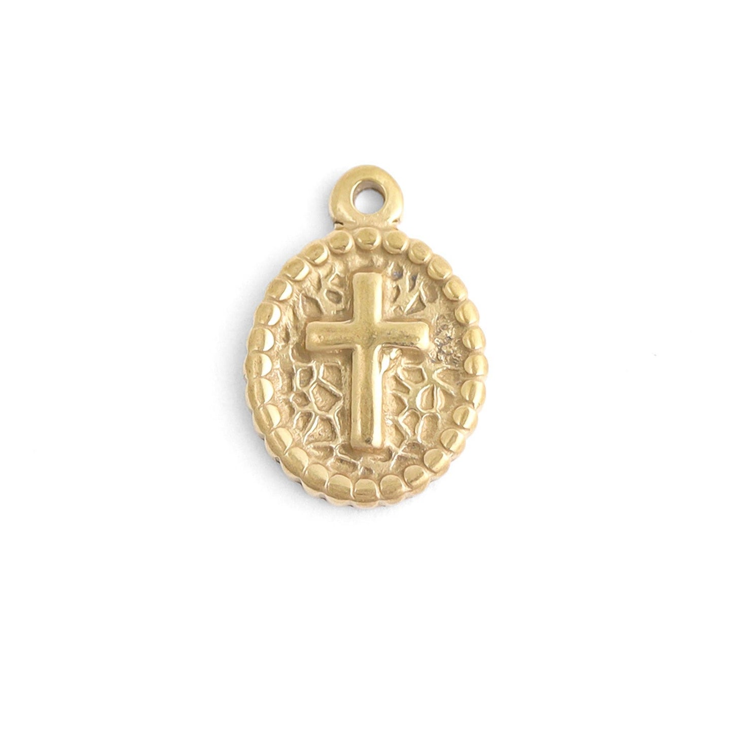 18K Gold PVD Cross medallion necklace