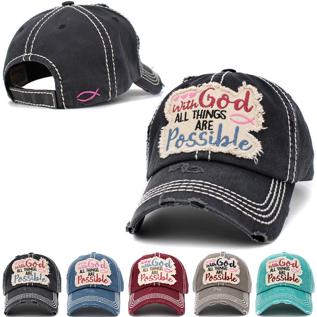 With God All Things Are Possible Vintage Ballcap