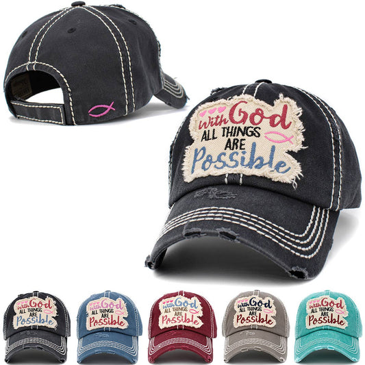 With God All Things Are Possible Vintage Ballcap