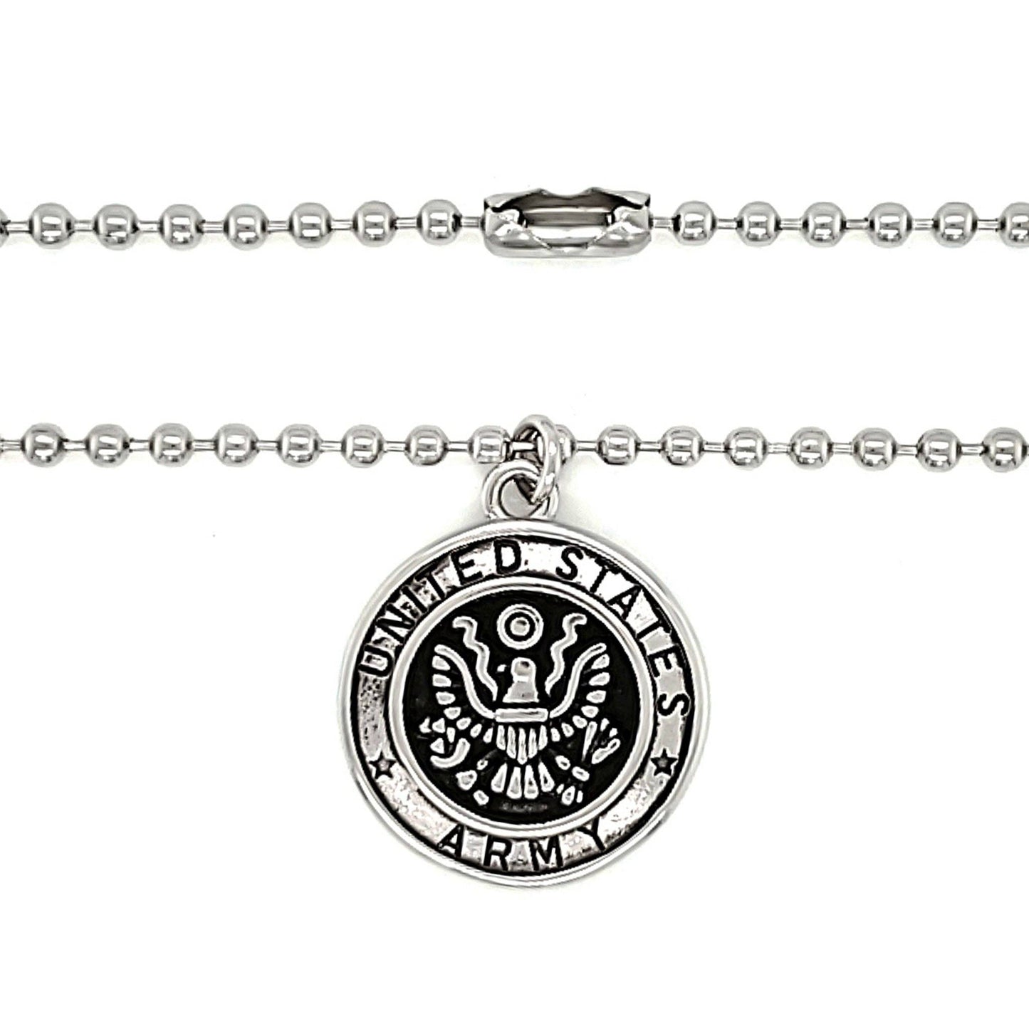 United States Army Stainless Steel Polished Pendant Necklace