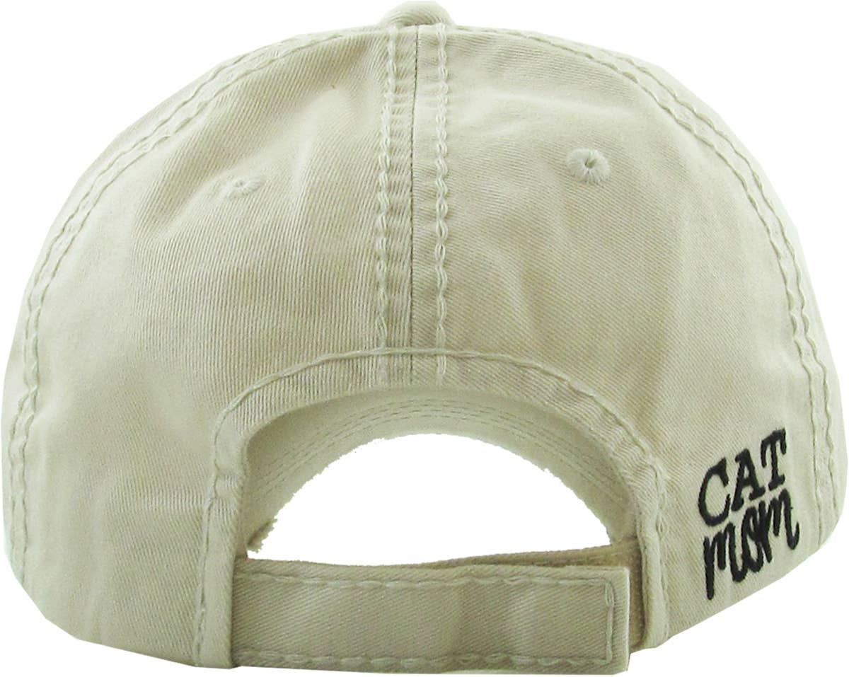 CAT MOM Washed Vintage Ball Cap