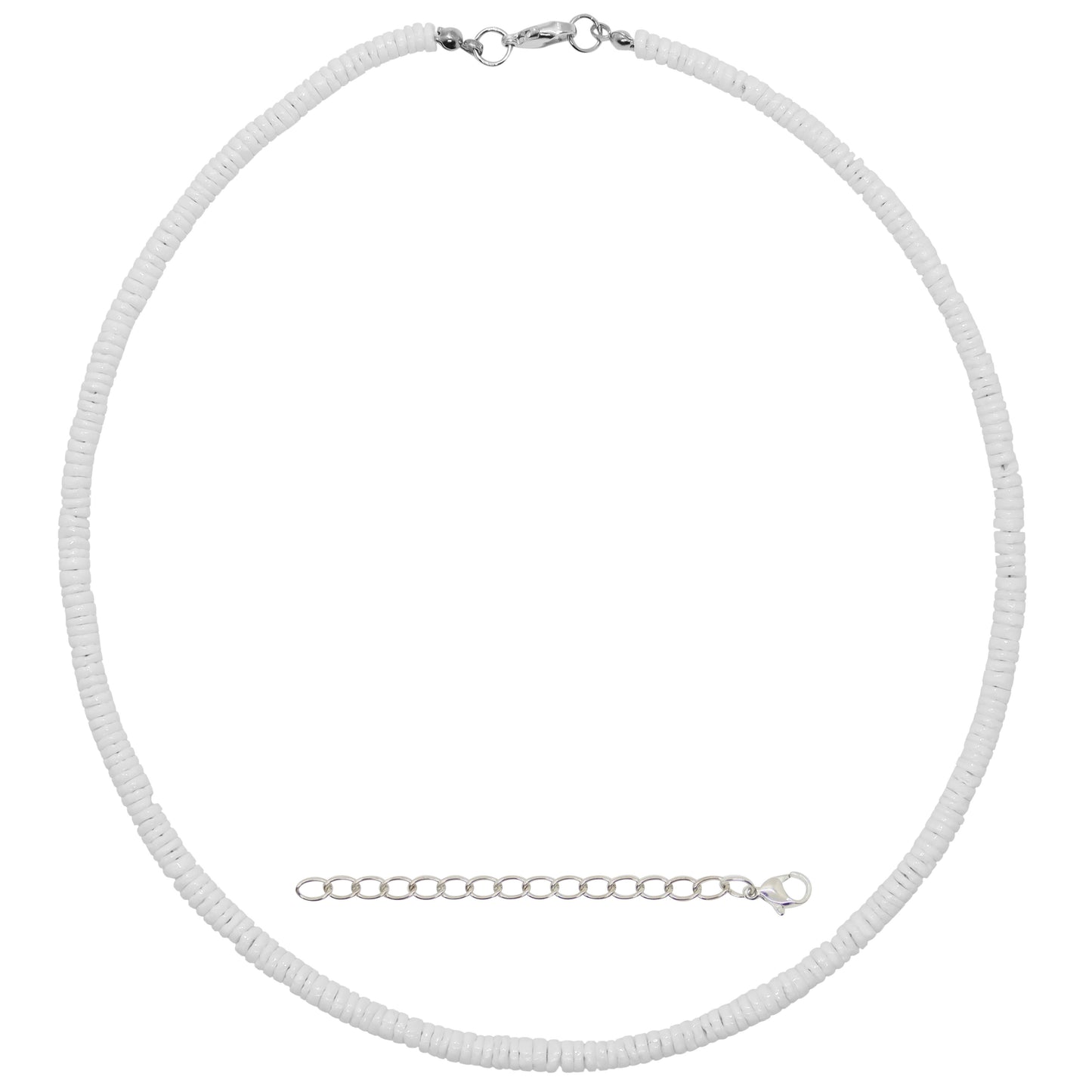 Round White Puka Shell Necklace - Sizes 12"-20"