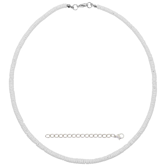 Round White Puka Shell Necklace - Sizes 12"-20"