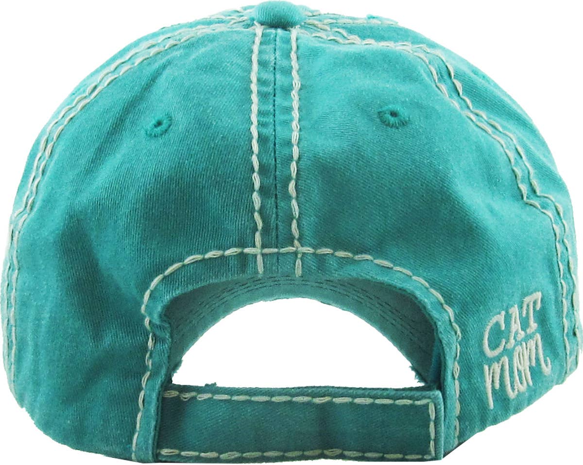 CAT MOM Washed Vintage Ball Cap