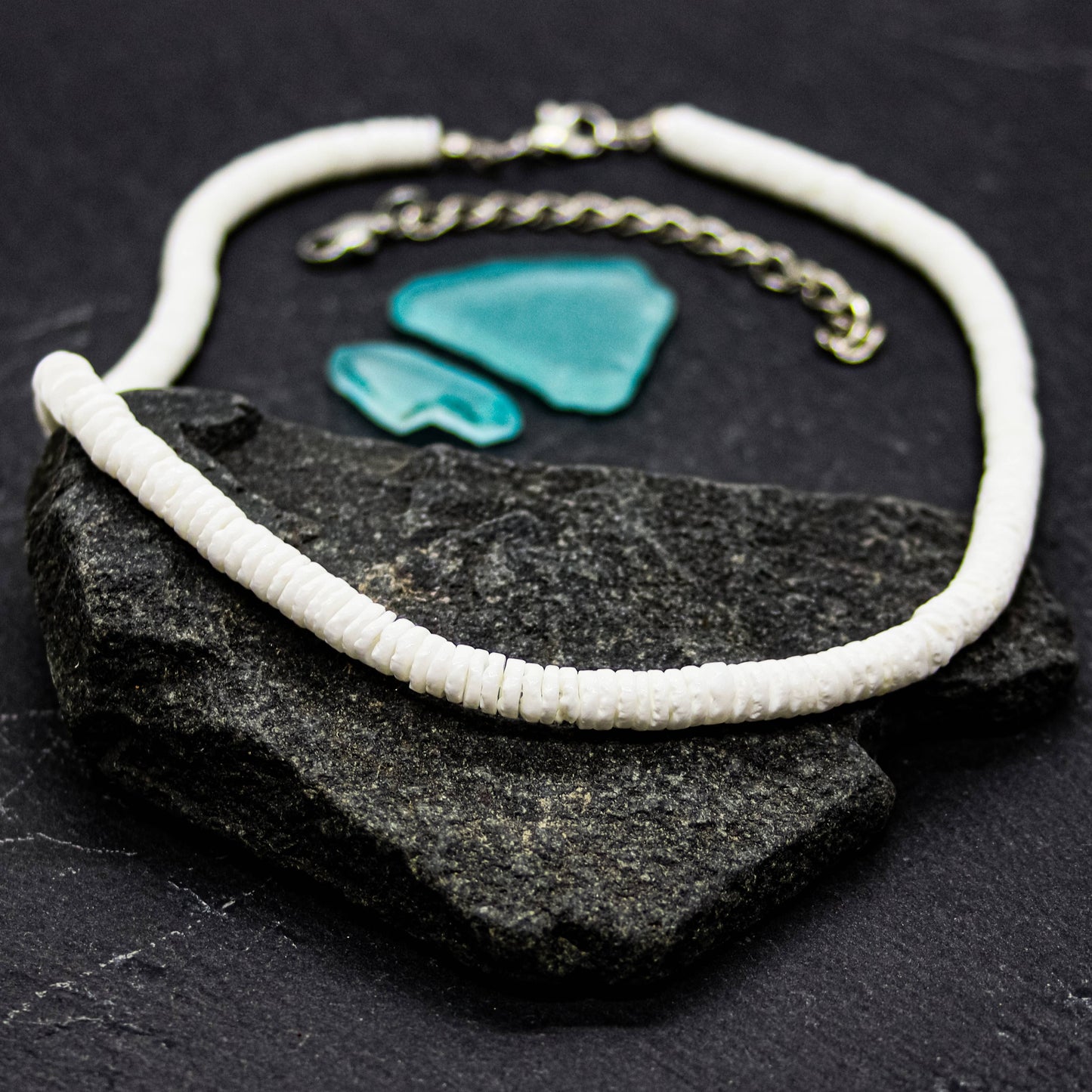 Round White Puka Shell Necklace - Sizes 12"-20"