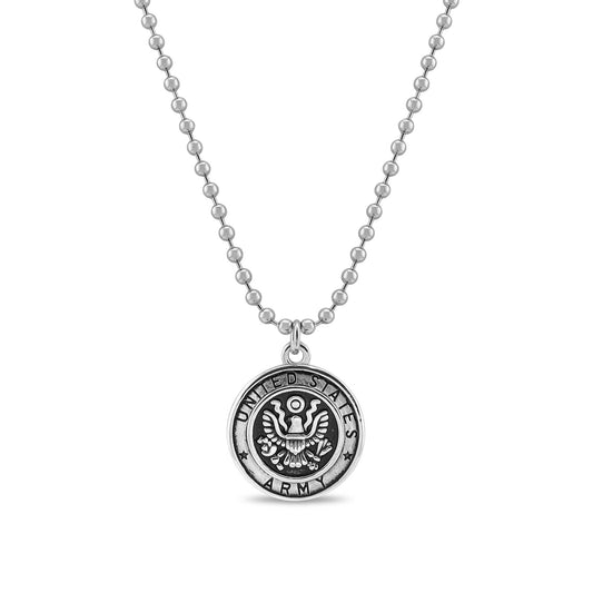 United States Army Stainless Steel Polished Pendant Necklace