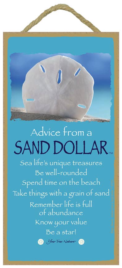 Sand Dollar / Advice From - 5" x 10" wood plaque / sign