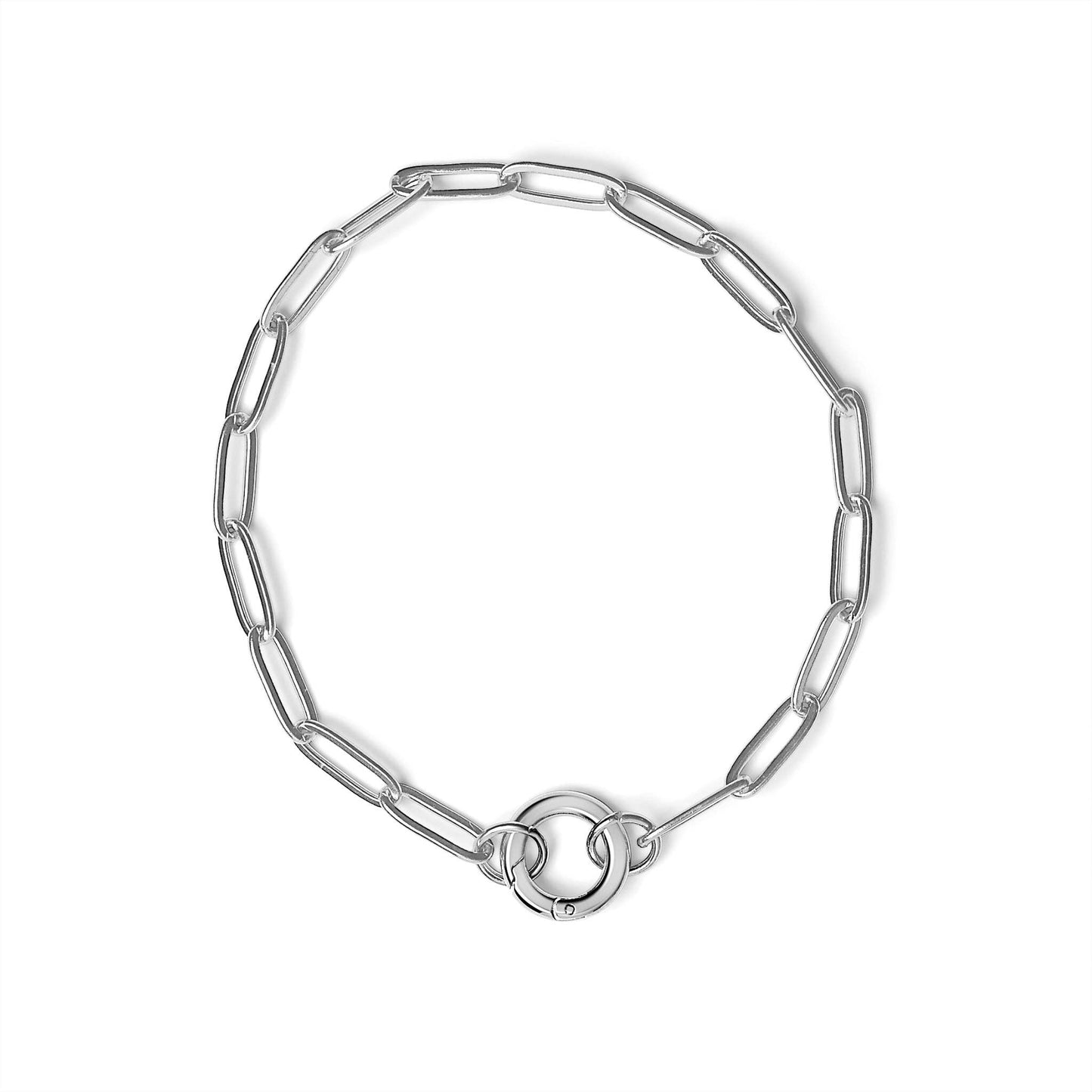 Paperclip charm keeper bracelet w/ charm