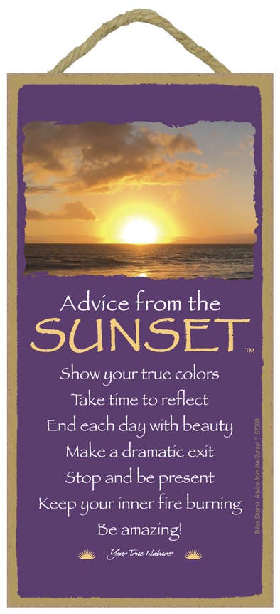 Sunset (with Beach) / Advice from - Wood Plaque