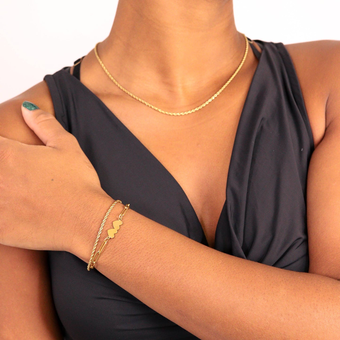 Rope Chain Bracelet / Anklet - Gold, Silver, Black