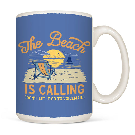 The Beach Is Calling - White 15oz Mug