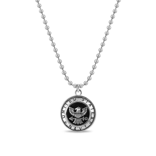 United States Navy Stainless Steel Polished Pendant Necklace
