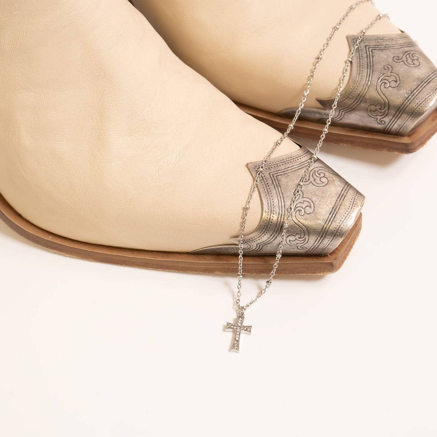 SS Stone cross necklace
