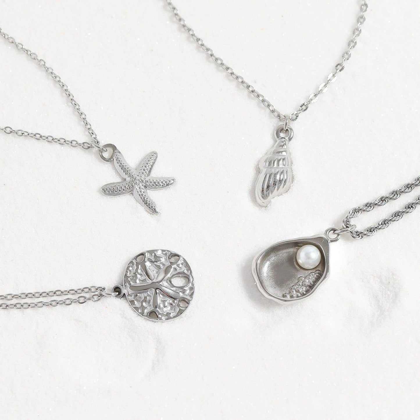 Stainless steel Sand dollar necklace