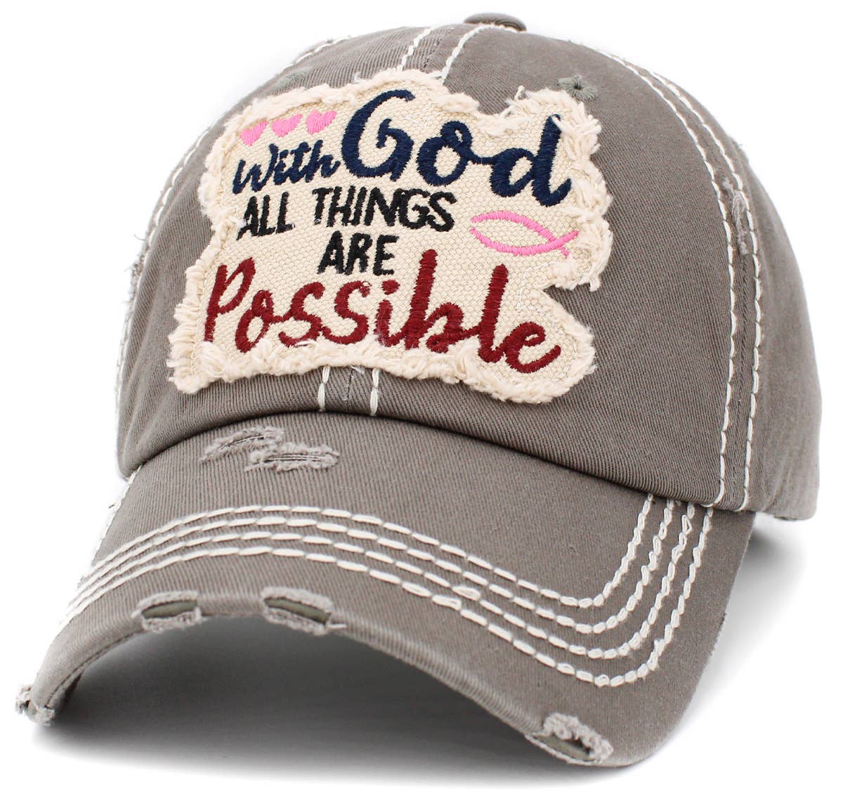 With God All Things Are Possible Vintage Ballcap