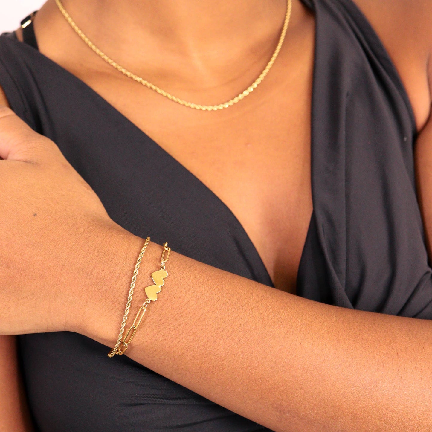 Rope Chain Bracelet / Anklet - Gold, Silver, Black