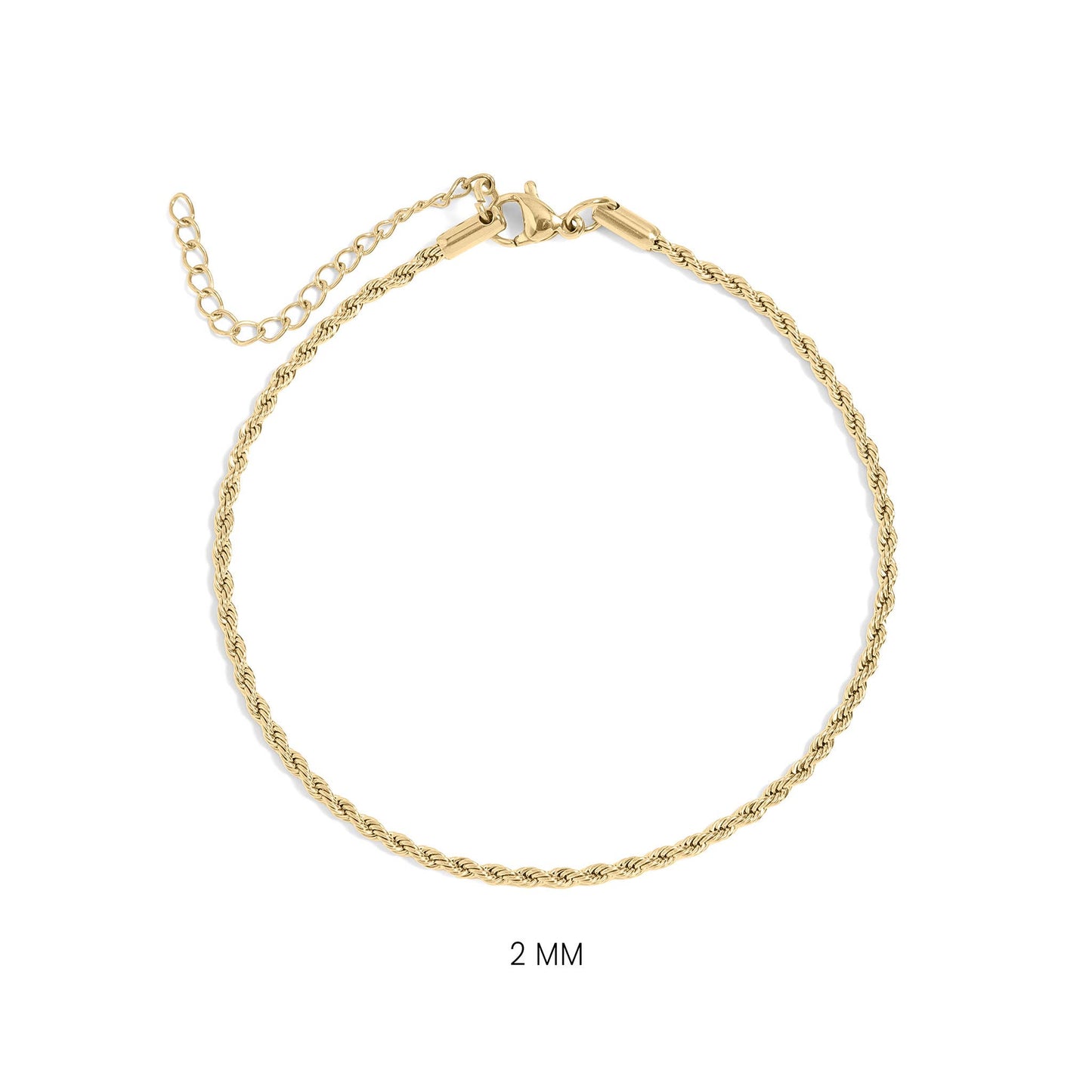 Rope Chain Bracelet / Anklet - Gold, Silver, Black