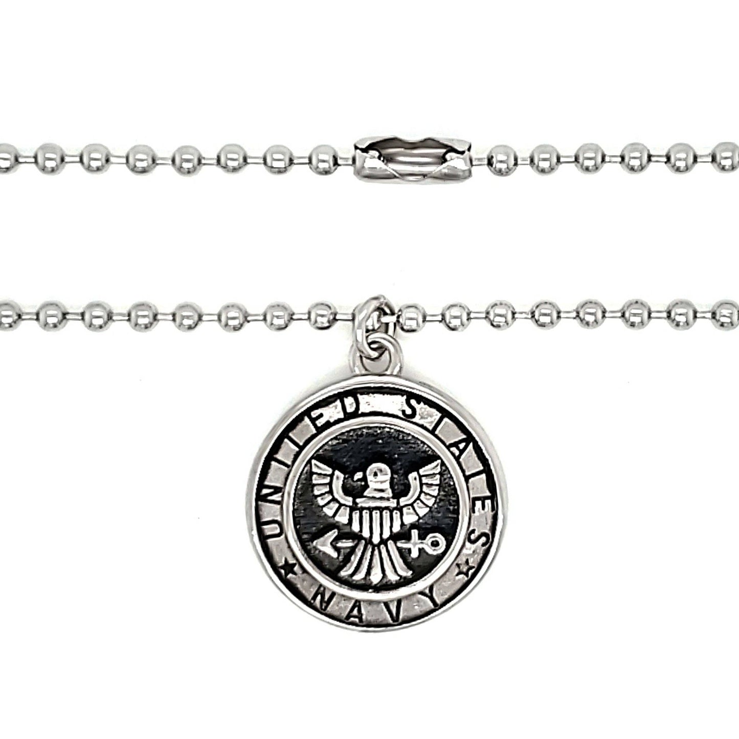 United States Navy Stainless Steel Polished Pendant Necklace