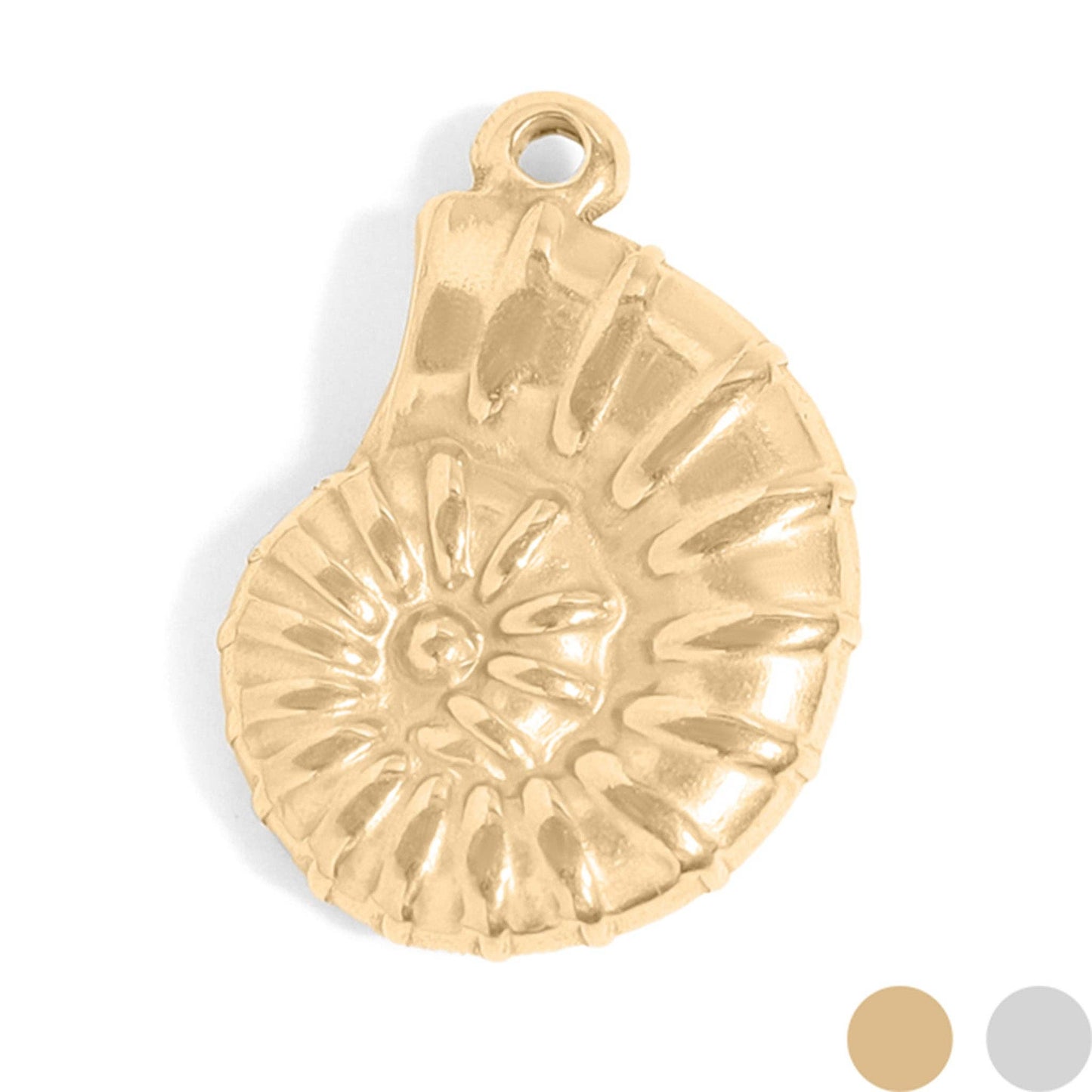 18K Gold PVD Nautilus charm necklace