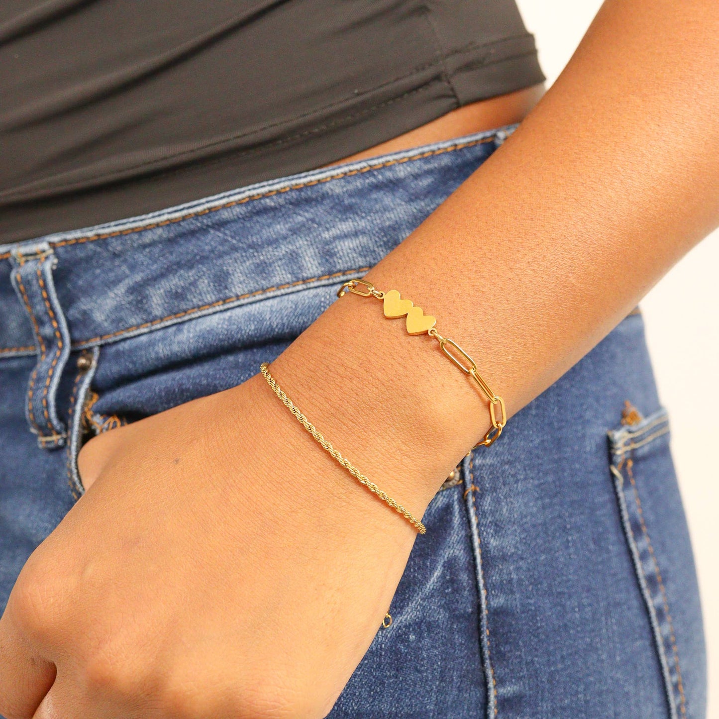 Rope Chain Bracelet / Anklet - Gold, Silver, Black