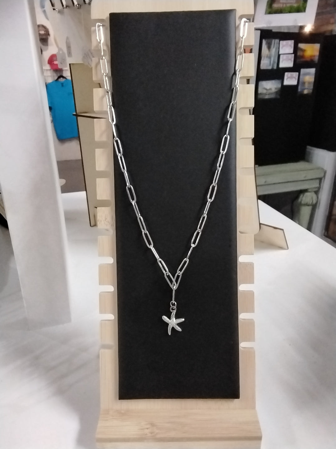 Paperclip necklace w/charm