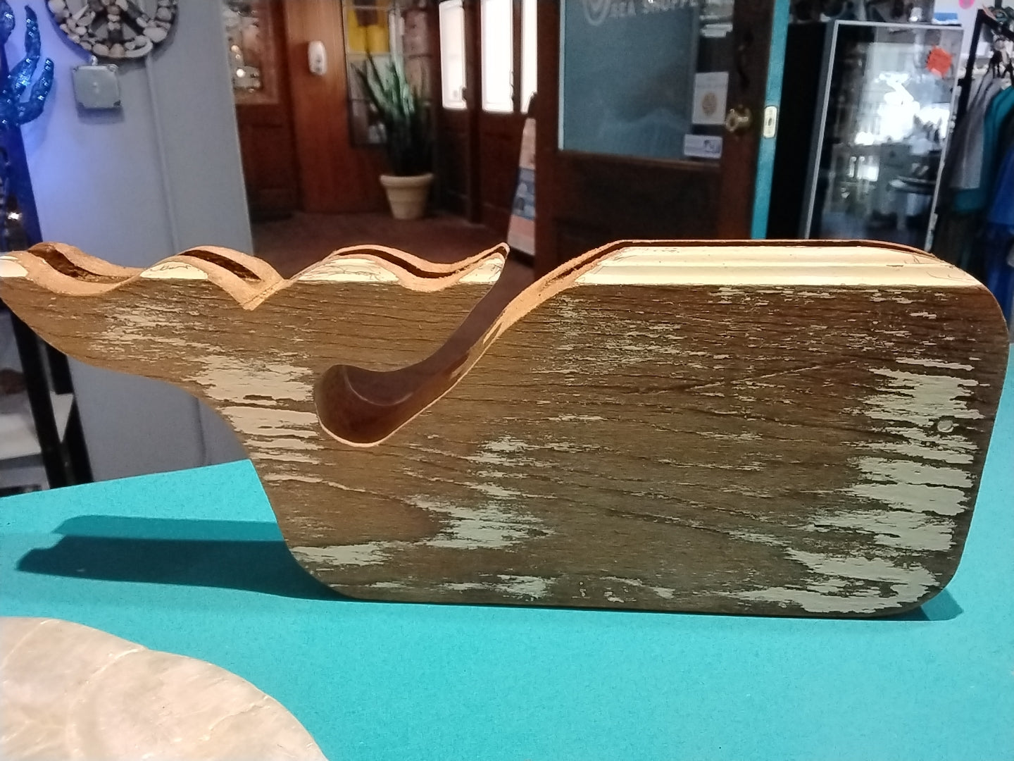 Vintage wood whale