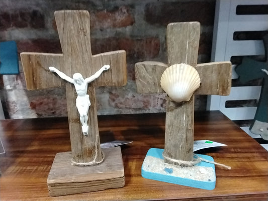 Hand-cut wood cross or crucifix