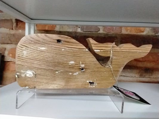 Vintage wood whale