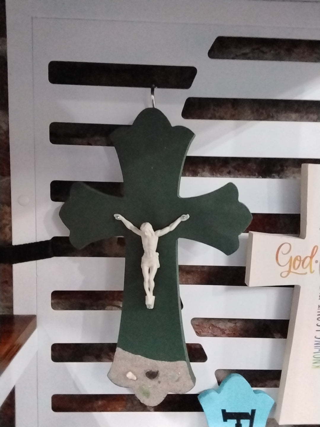 Painted crucifix- large