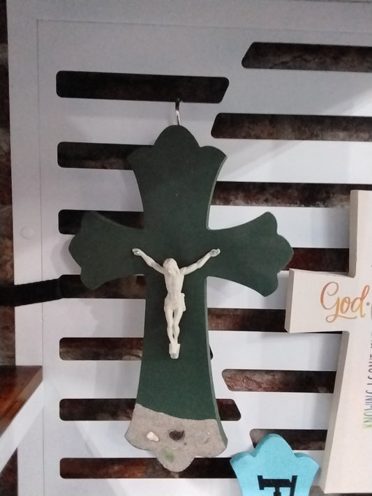 Painted crucifix- large
