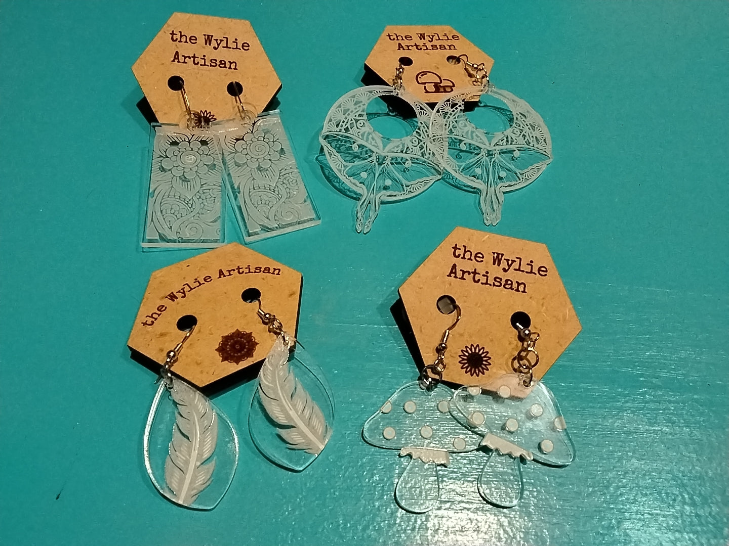 Acrylic laser cut earrings