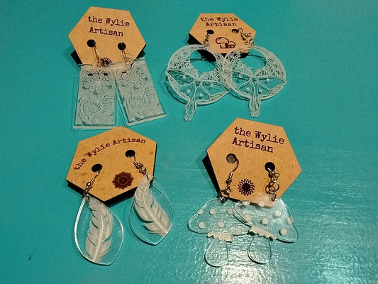 Acrylic laser cut earrings