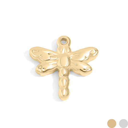 18K PVD coated Dragonfly charm necklace